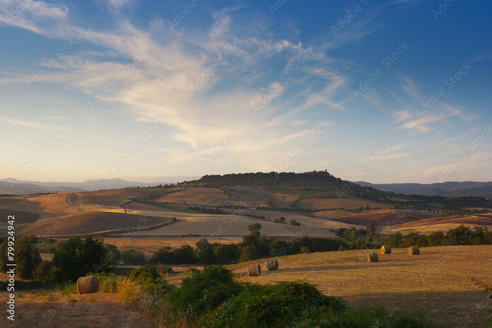 fields of tuscan maremma near saturnia italy