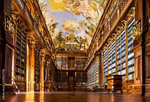 Fotografiet Strahov Monastery library interior