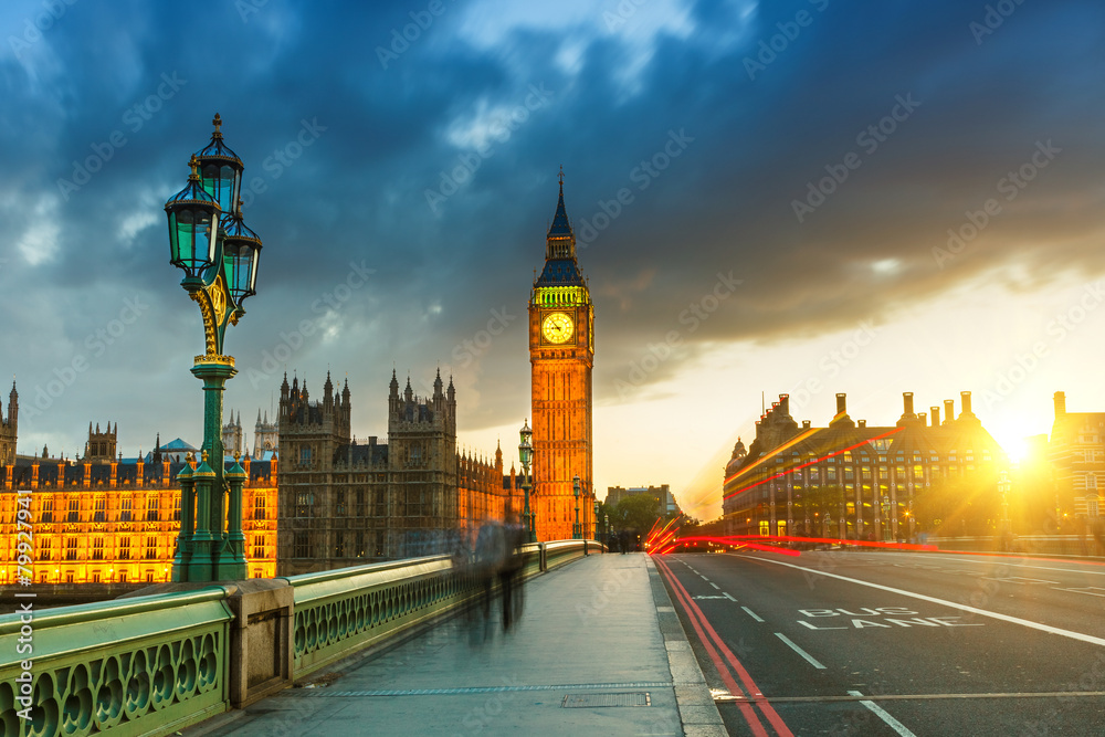 Big Ben at sunset, London