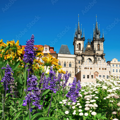 Prague, Church of Mary before Tyn in flowers
