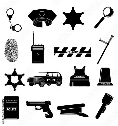 Police icons set