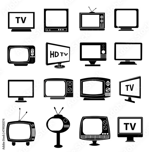 TV Monitor icons set