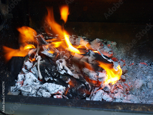 flaming hot coals