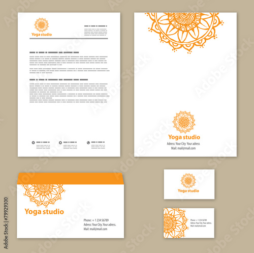 Template corporate style with a round ornament