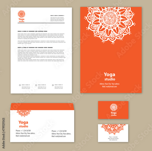 Template corporate style with a round ornament
