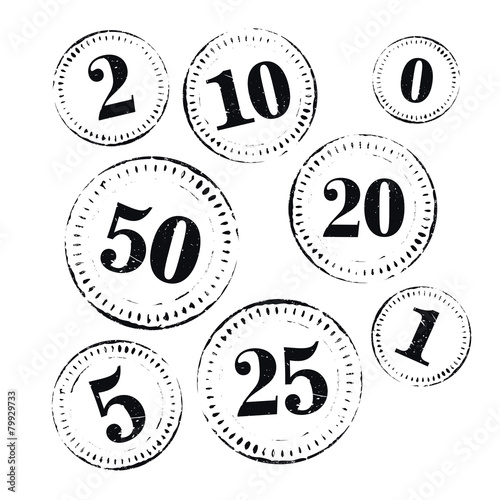 set of vector coins or stamps