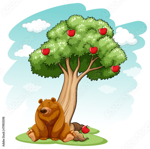 Bear under the tree