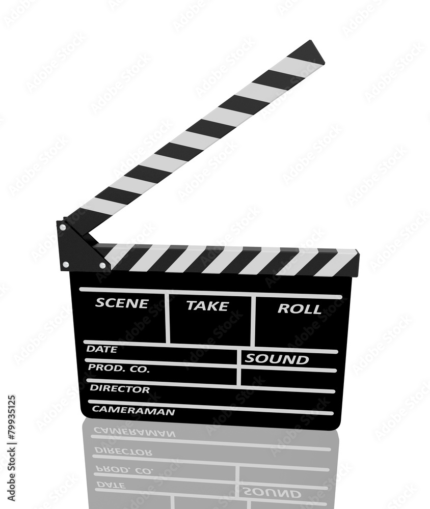 Fototapeta premium Clapper board on white background
