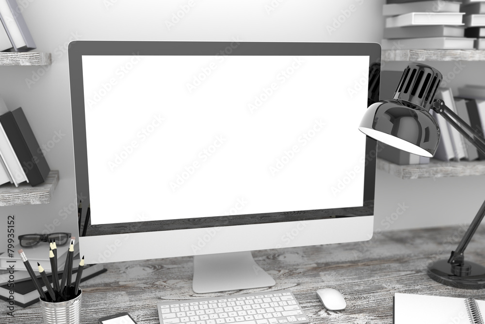 Fototapeta premium 3d Office workplace