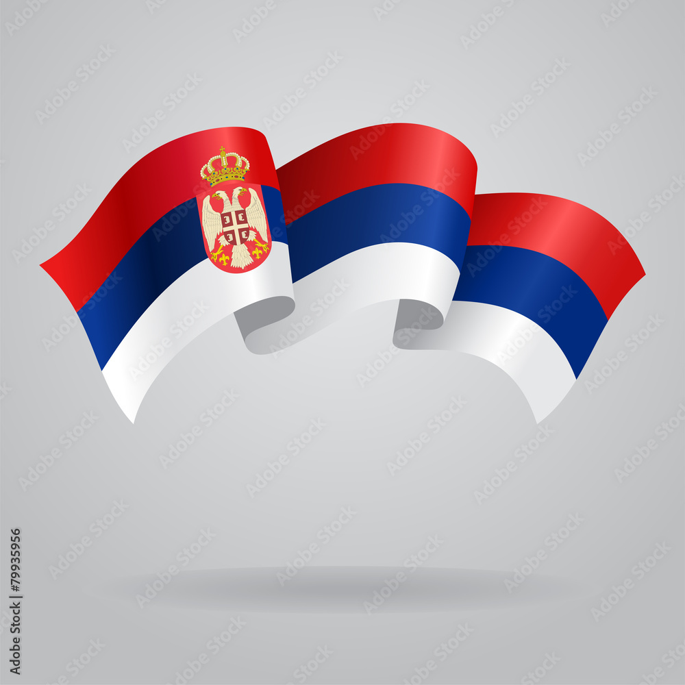 Obraz premium Serbian waving Flag. Vector illustration