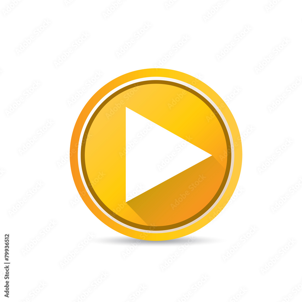 Orange Play button . vector illustration Orange Play button . vector illustration