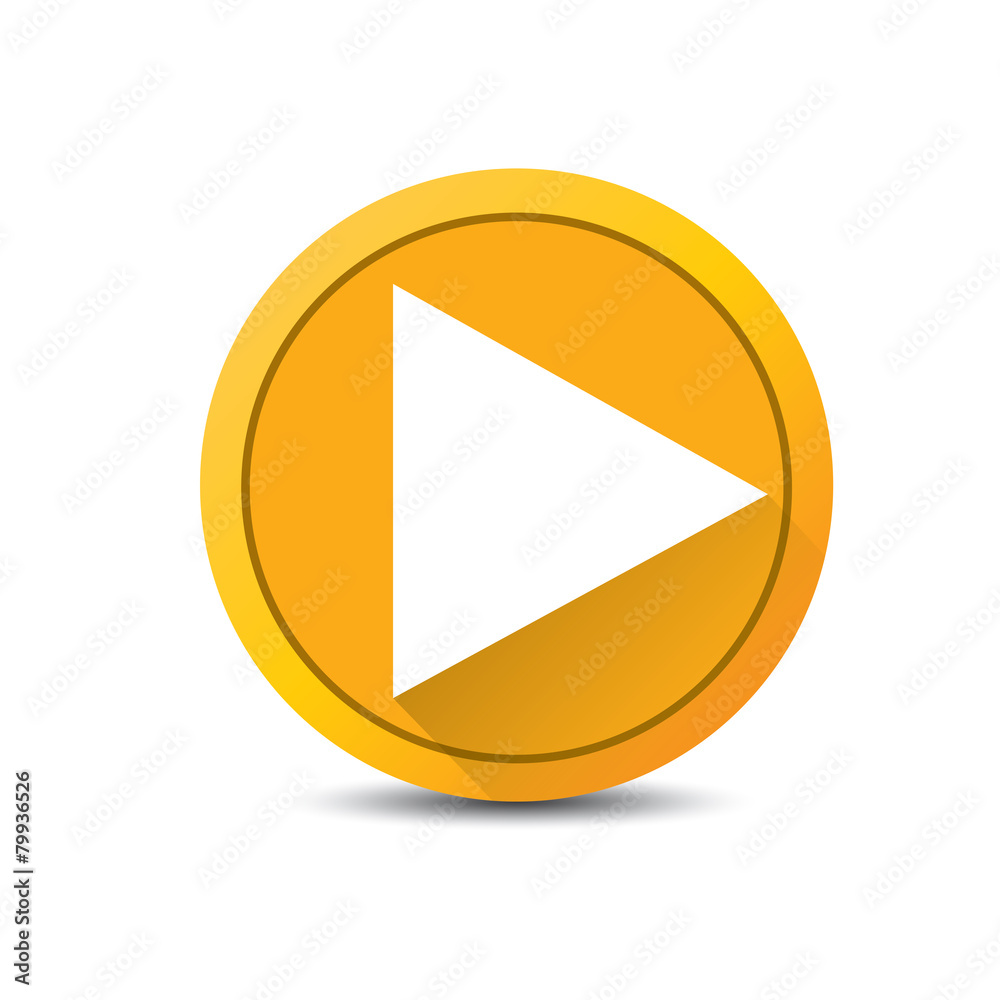 Orange Play button . vector illustration Orange Play button . vector illustration