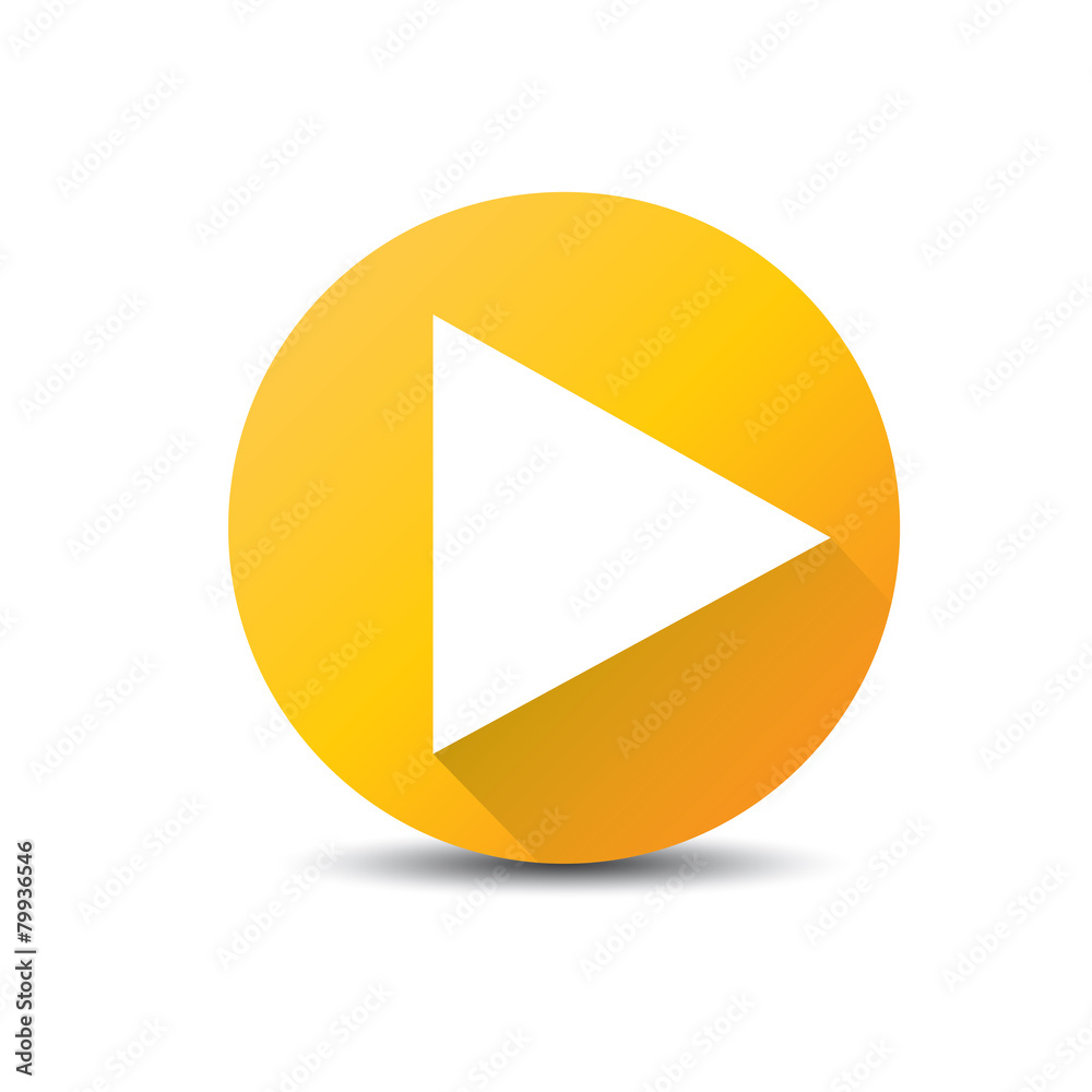 Orange Play button . vector illustration Orange Play button . vector illustration