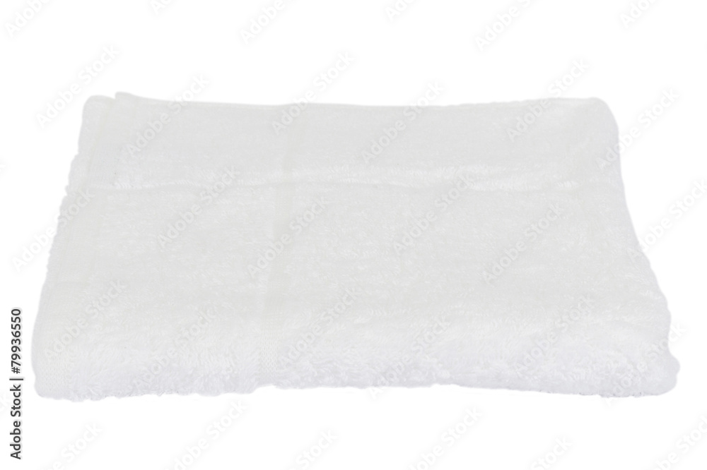 Folded bath towel on white isolated background Folded bath towel on white isolated background