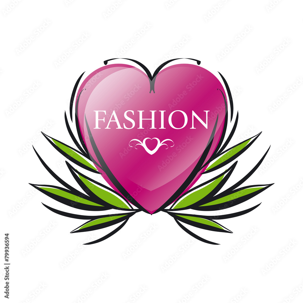 vector logo red heart for fashion - obrazy, fototapety, plakaty 