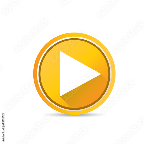 Free Download Orange Play button . vector illustration - GFXLoad