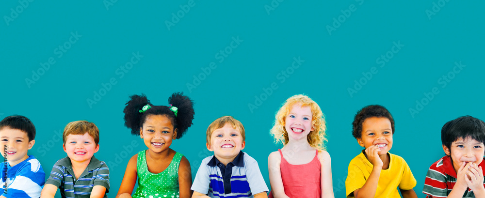 Diversity Children Friendship Innocence Smiling Concept Diversity Children Friendship Innocence Smiling Concept