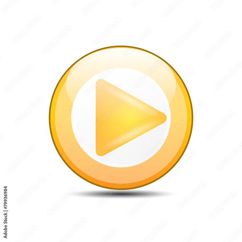 Orange Play button . vector illustration Orange Play button . vector illustration