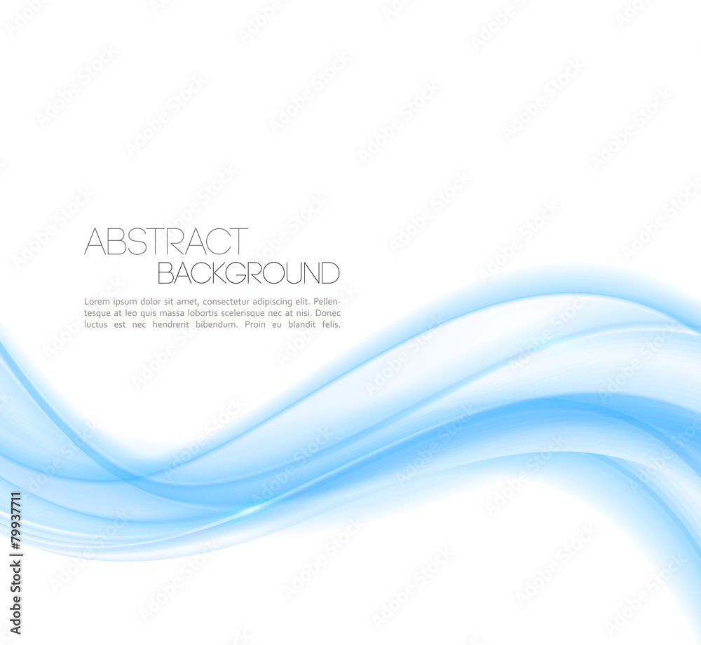Abstract Blue curved lines background. Wave Template design