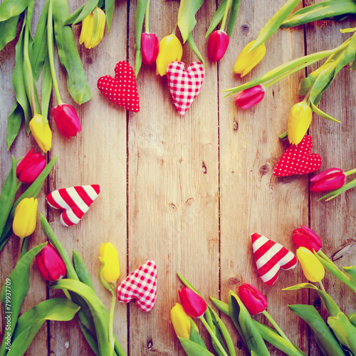 Grußkarte - Tulpen und Herz...