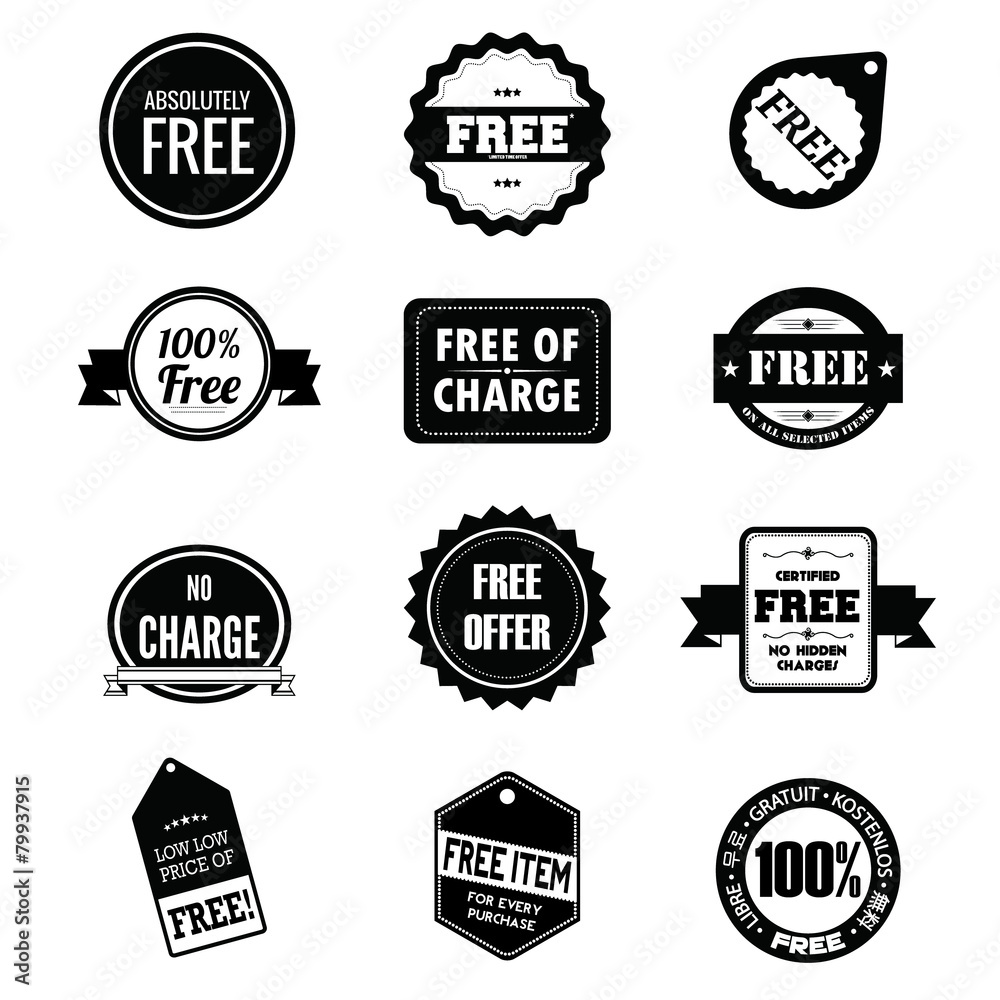 Set of Free badges, logos, and  labels