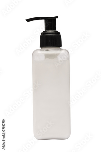 Hand sanitizer gel pump dispenser isolated on white