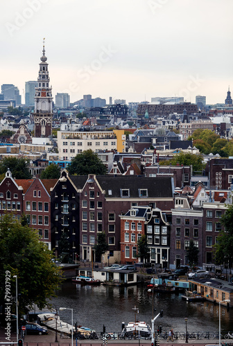 Canvas Print Aerial view of Amsterdam