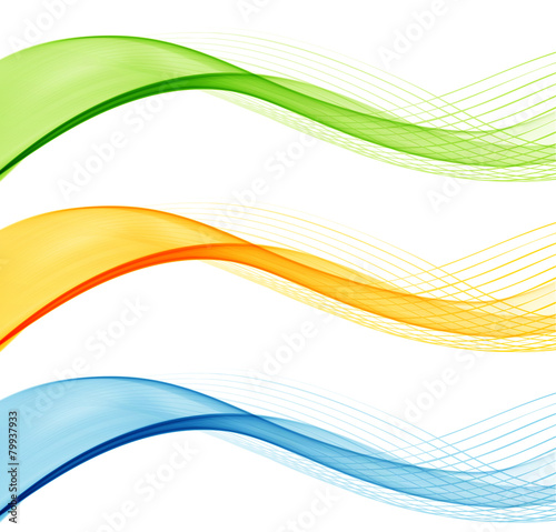 Set of Abstract waves  line. Template design