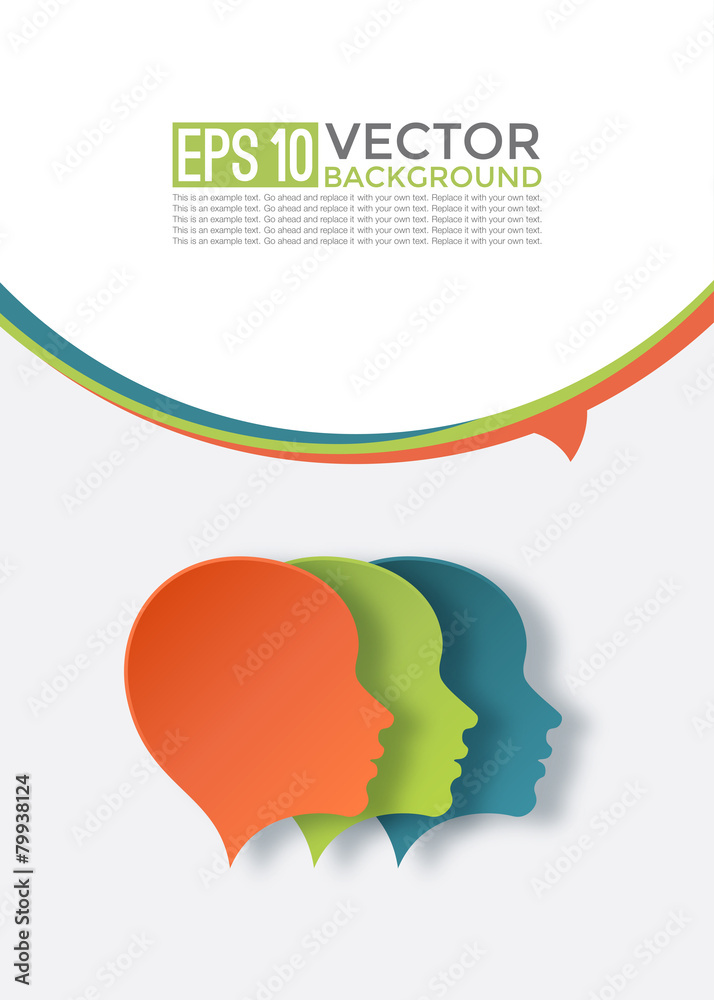 Three Heads with Speech Bubbles