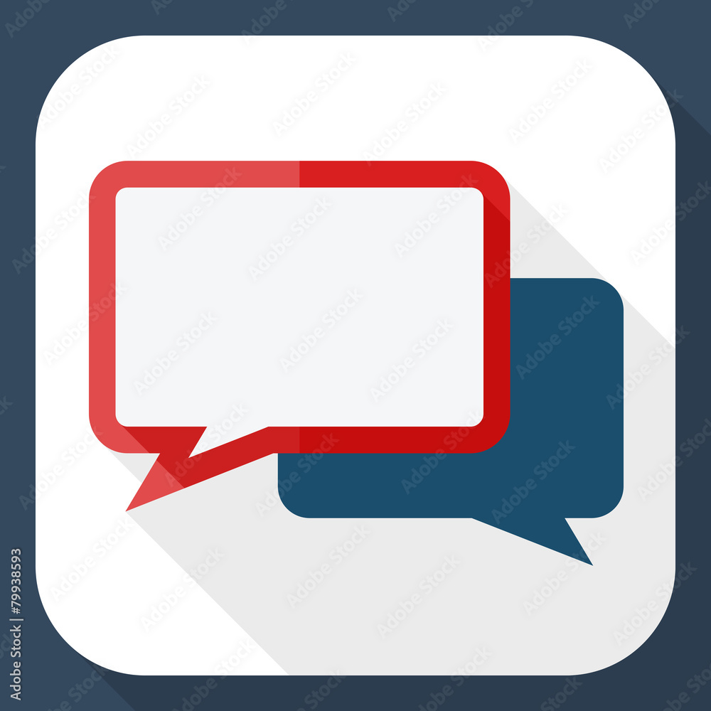 Naklejka premium Vector speech bubbles icon with long shadow