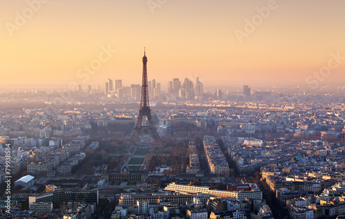 Panorama of Paris at sunset #79938584