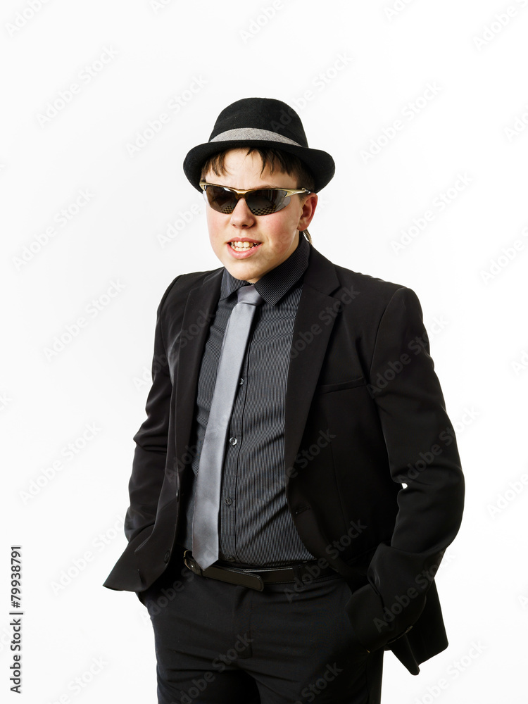 Expressive teenage boy dressed in suit Expressive teenage boy dressed in suit