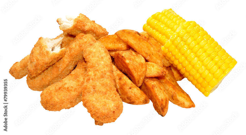 Breaded Chicken Strips And Wedges Breaded Chicken Strips And Wedges