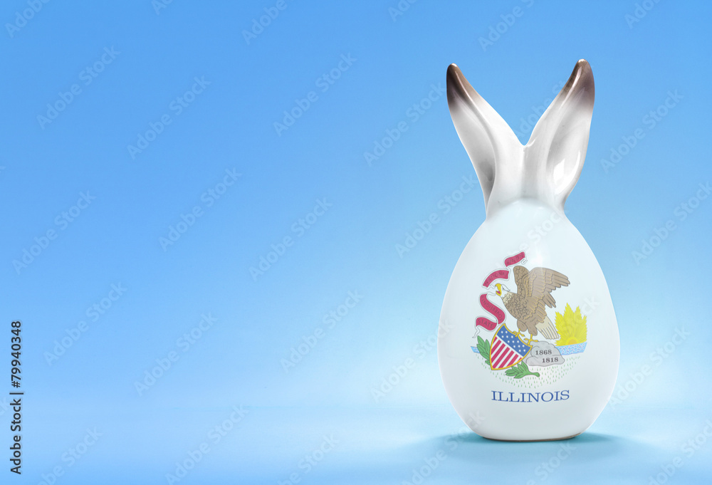 Obraz premium Colorful cute easter egg and the flag of Illinois .(series)
