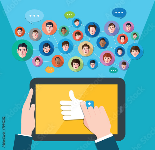 Social media network concept vector illustration