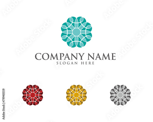 Floral ornament logo icon