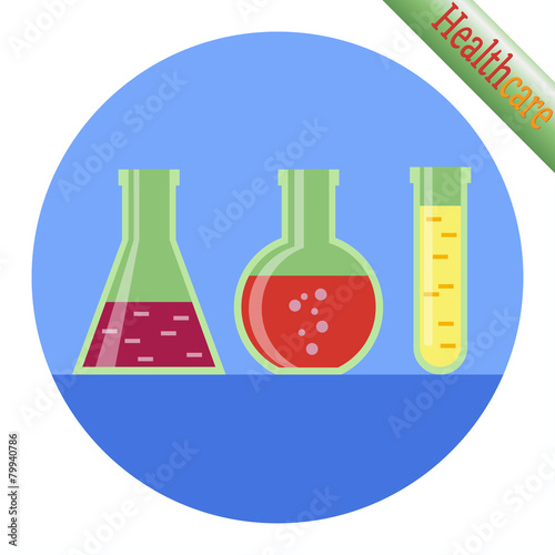 Chemical tubes icons set. Vector illustration