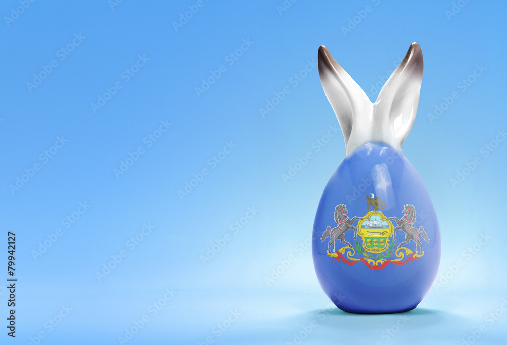 Obraz premium Colorful cute easter egg and the flag of Pennsylvania .(series)
