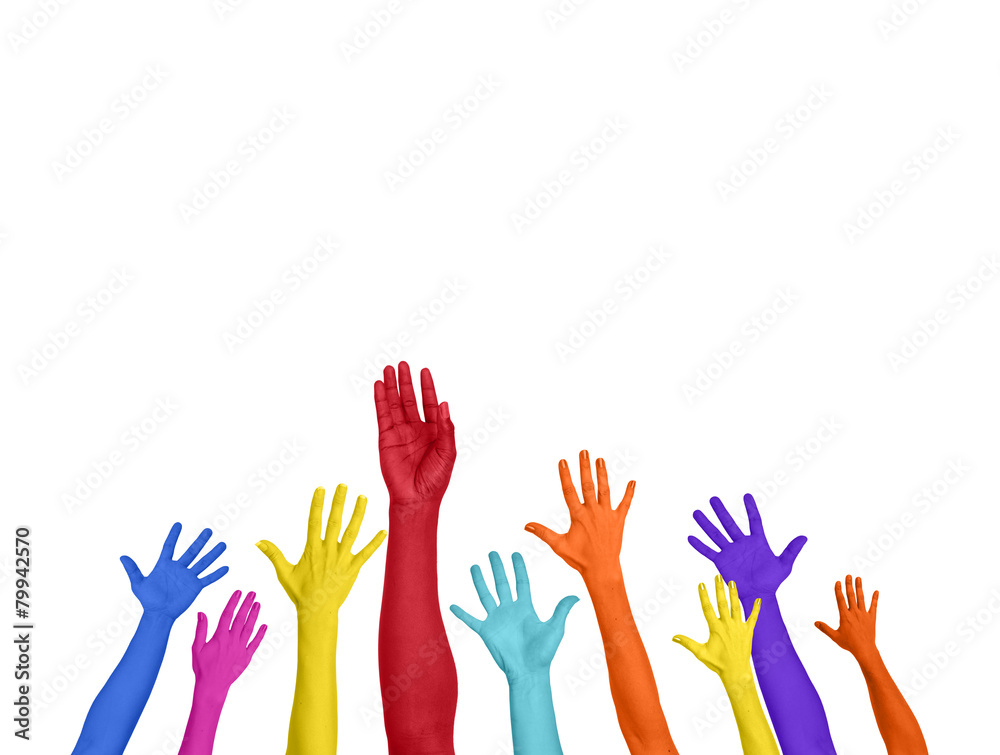 Multicolored Arms Outstretched Copy Space Positivity Concept