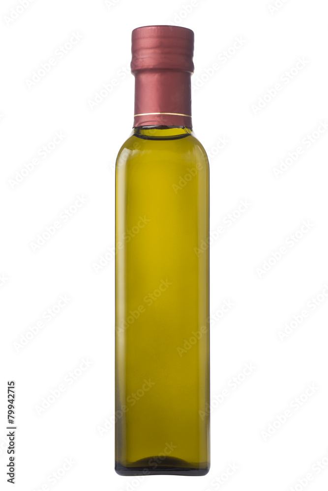 bottle of olive oil isolated on white