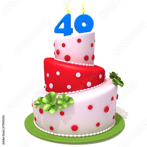 Birthday cake with number forty