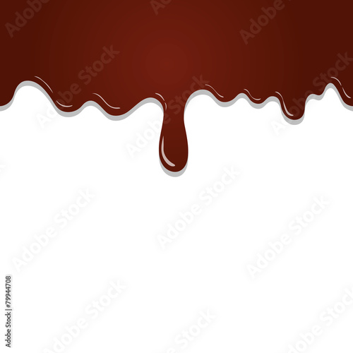 vector seamless flowing melted chocolate isolated on white