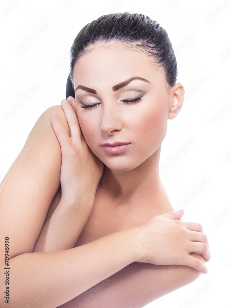 Beauty woman with closed eyes