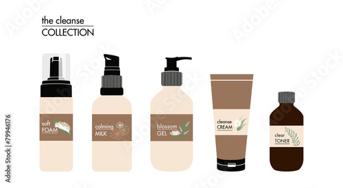 Beauty Facial Products. Vector design.