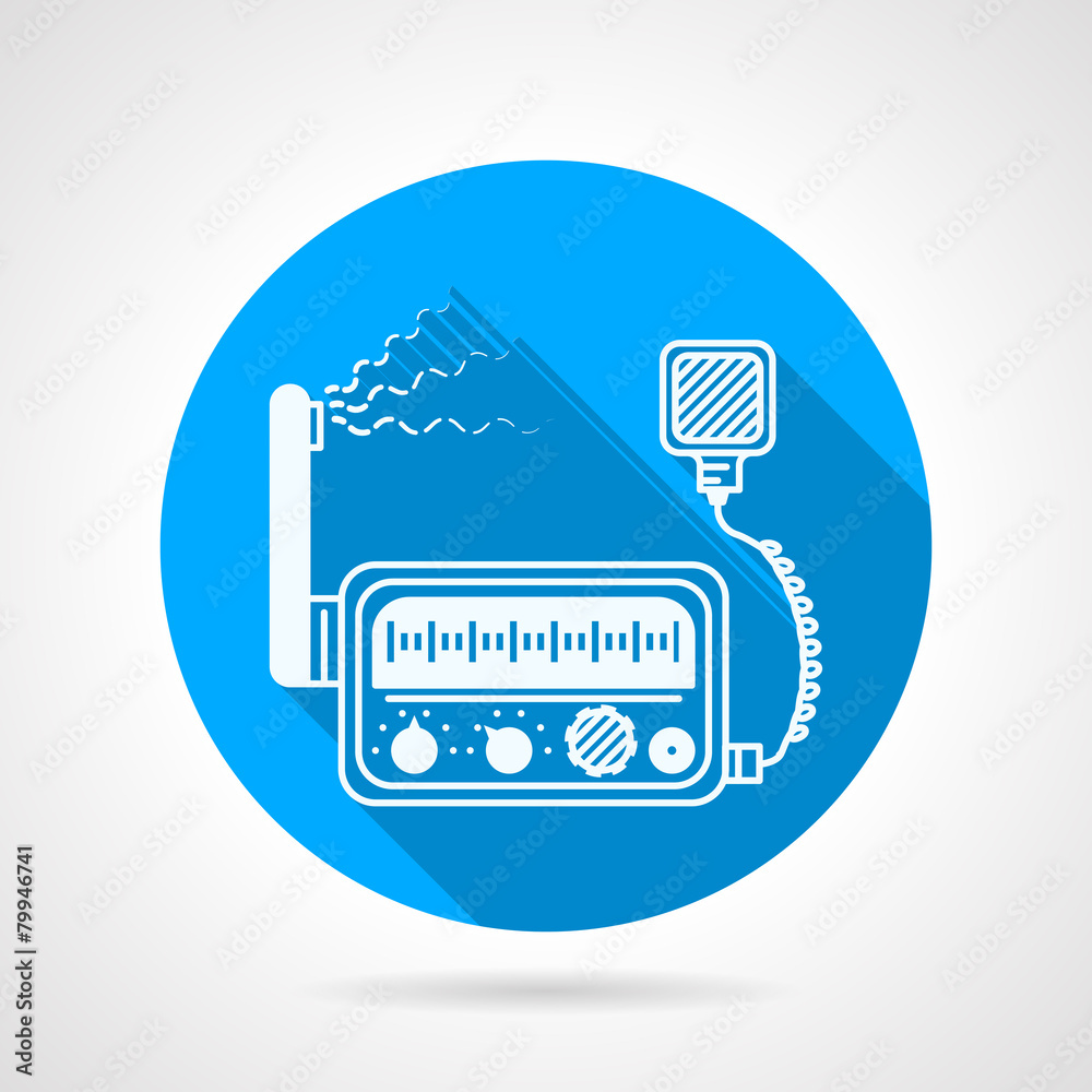 VHF radio station round vector icon