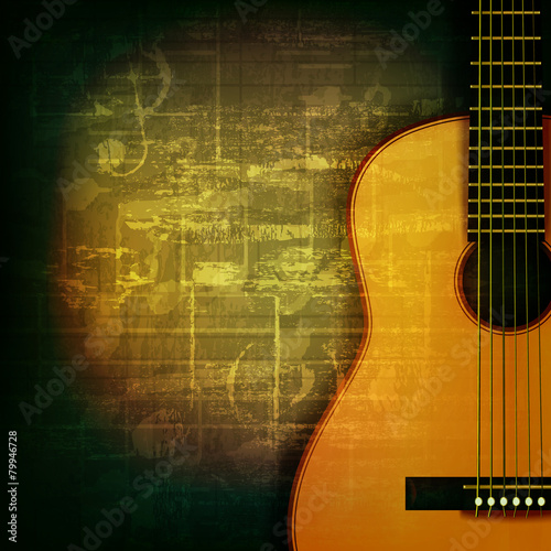 abstract grunge piano background with acoustic guitar