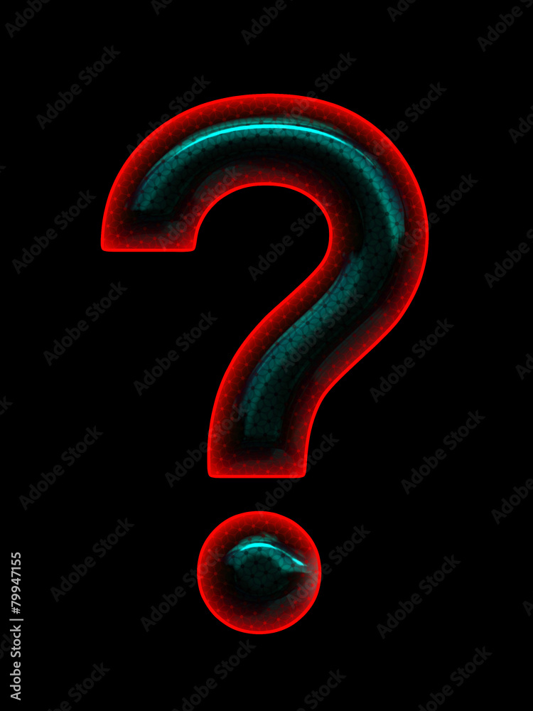 Translucent red and black question mark Translucent red and black question mark