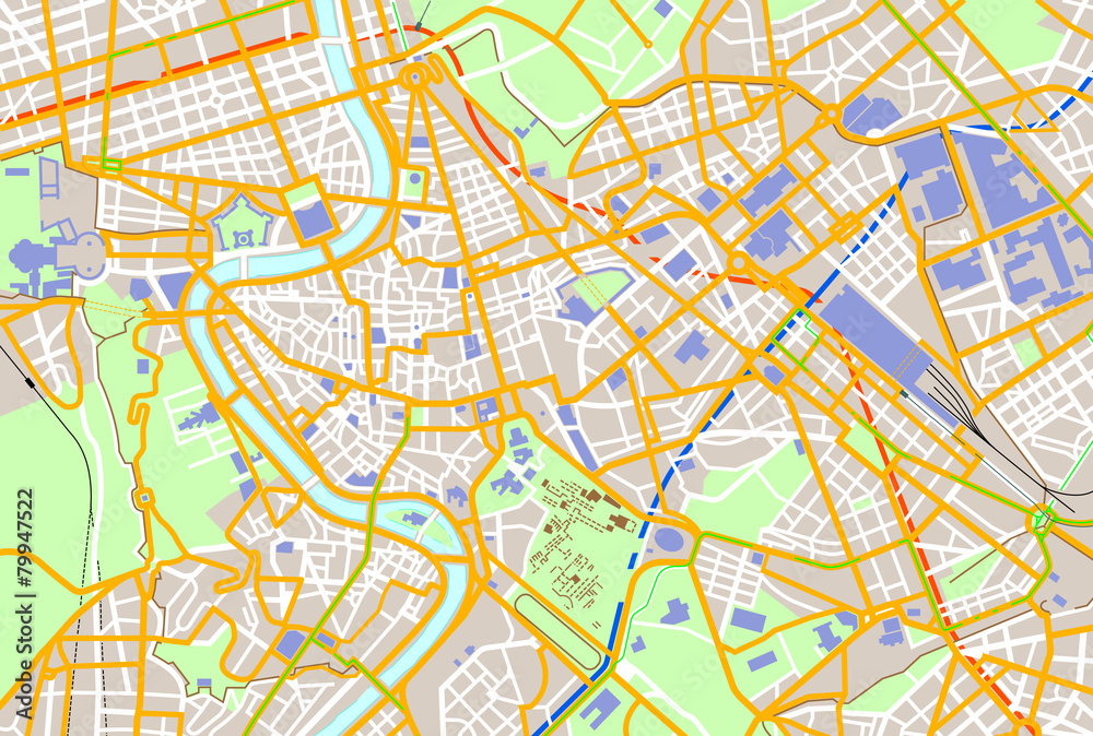 Obraz premium Mapa kolorów Rzymu