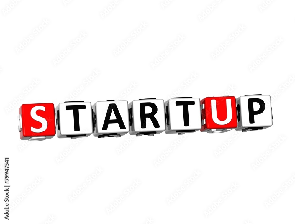 3D Word Startup on white background 3D Word Startup on white background