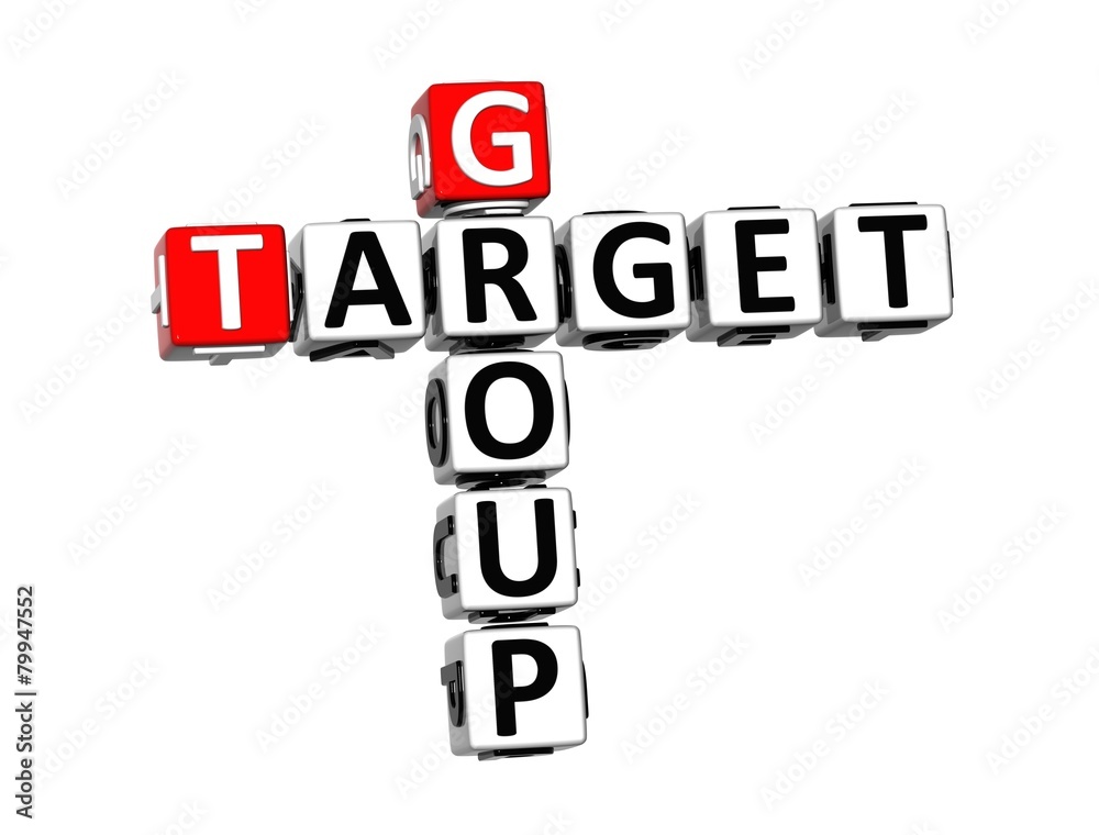 3D Crossword Group Target on white background 3D Crossword Group Target on white background